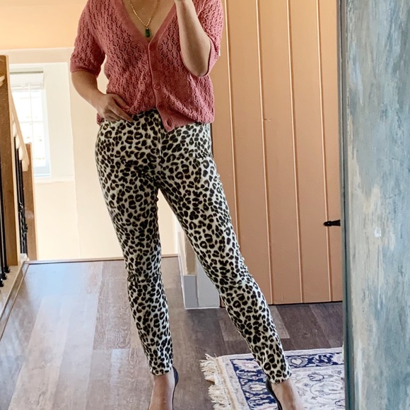 Frame Ali Leopard High Waist Crop Skinny Jeans - Picture 7 of 8